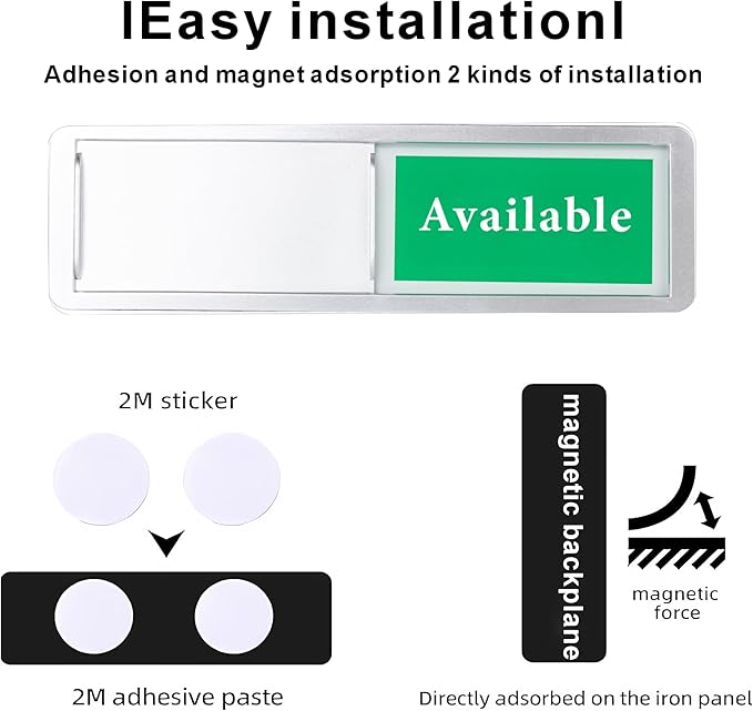 In Use or Available Door Sign for Home Office Restroom Conference Hotels - Image 3