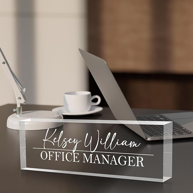 Personalized Name Plate for Desks, Custom Desk Name Plates, Acrylic Name Plate - Image 7