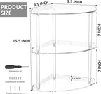 Sezanrpt 3 Tier Acrylic Corner Shelf Organizer Storage 9.5x9.5x15.7 Inch - Image 3