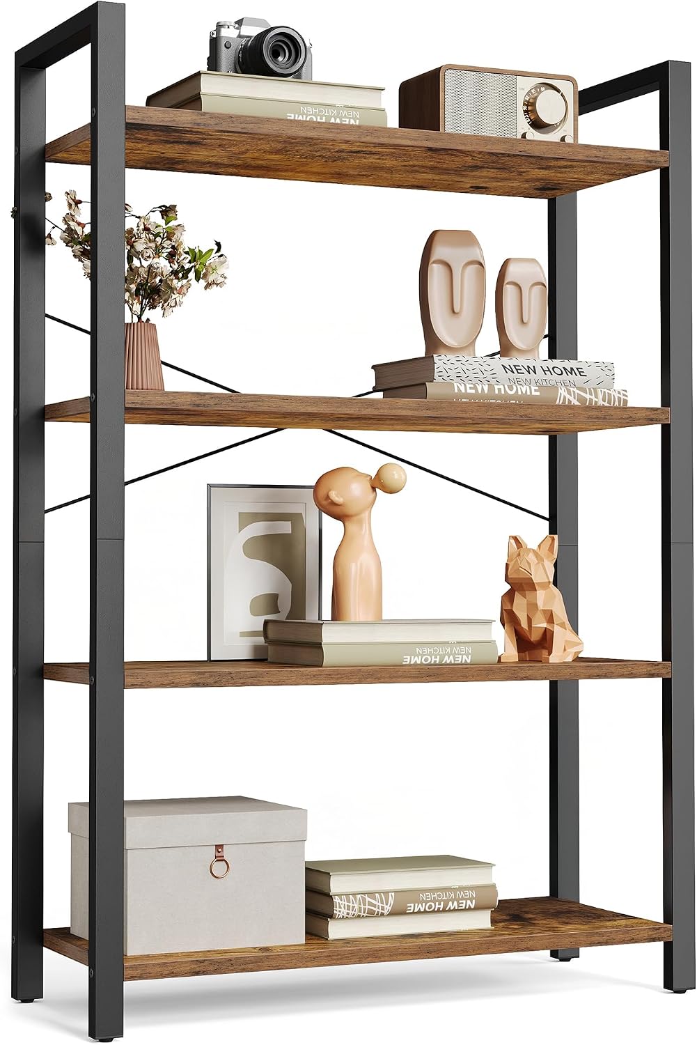 VASAGLE 4-Tier Bookshelf, Bookcase