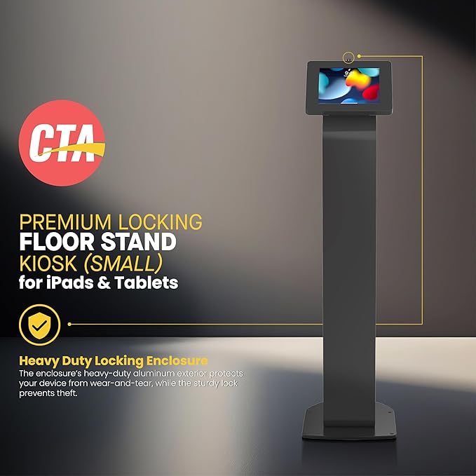 CTA Digital Locking Stand Kiosk Premium Small Locking Support Base Kiosk - Image 2