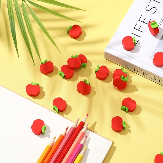 120pcs Mini Apple Erasers for Kids Bulk Classroom Welcome Back to School Gifts - Image 6