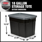 Rubbermaid 18 GAL 6 Pack Garage Storage Bins - Image 3