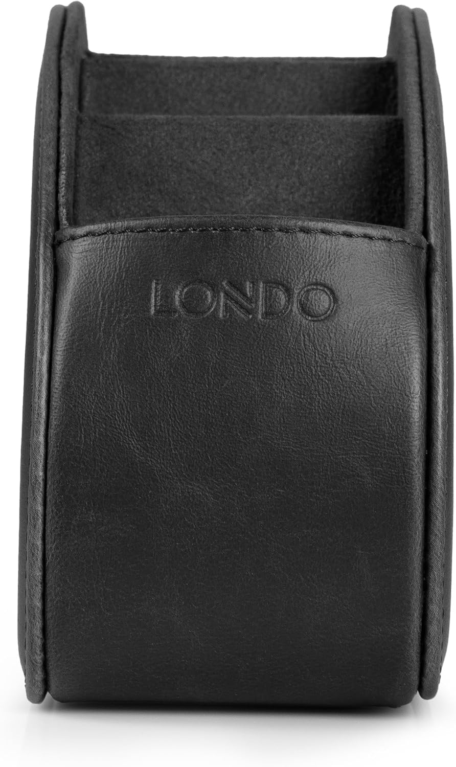 Londo PU Vegan Leather Remote Control Holder with 5 Pockets, Nightstand Caddy...