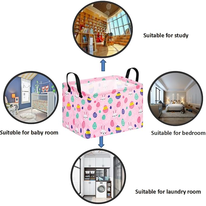 FUULOXE Storage Bin for Shelves Rectangle Closet Baskets Foldable Box - Image 7