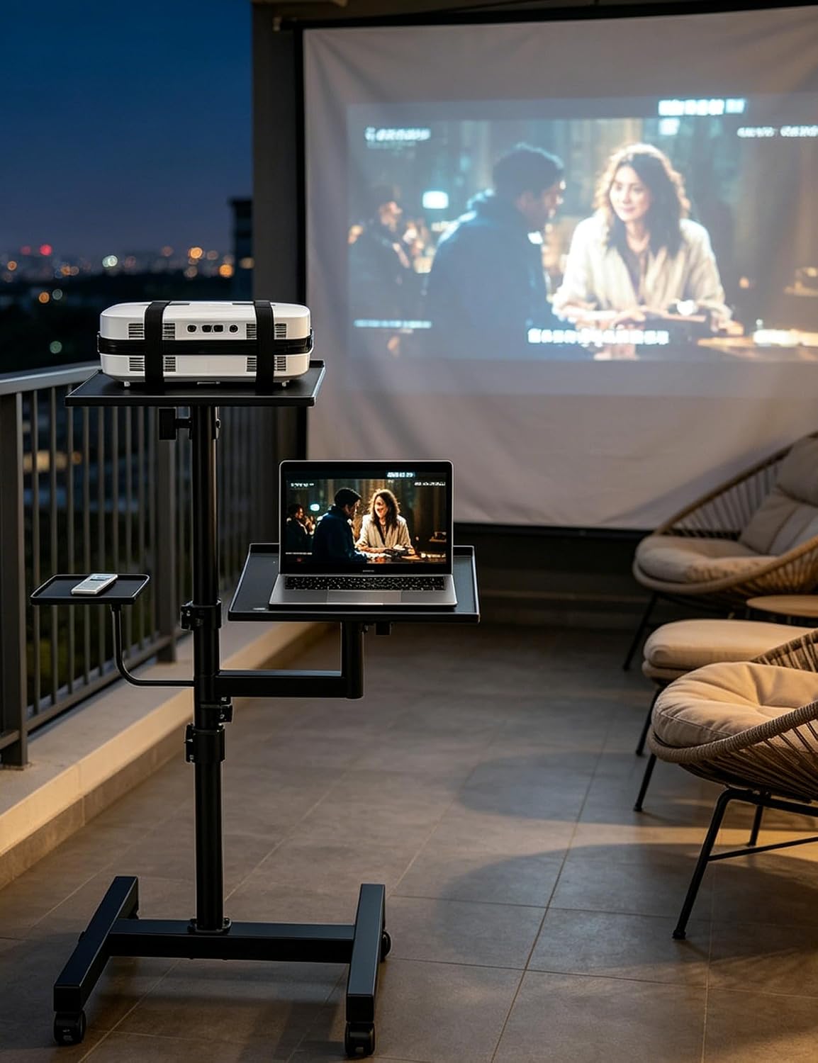 KOOV 2 Shelves Projector Stand, Max 47" Height Adjustable Laptop Stand