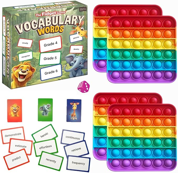 THE FIDGET GAME Vocabulary Words, Flash Card Game, Grade 4-6, Ages 9-12 by TheFidgetGame