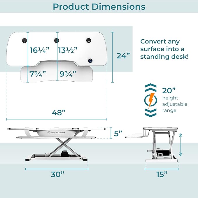 VERSADESK® PowerPro™ 48 Inch Extra Wide Standing Desk Converter, PowerPro™ - Image 4