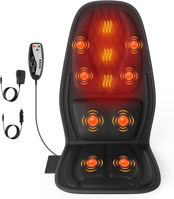 comrelax Back Massager with Heat, Seat Massager with 8 Powerful Vibration Motors by COMRELAX