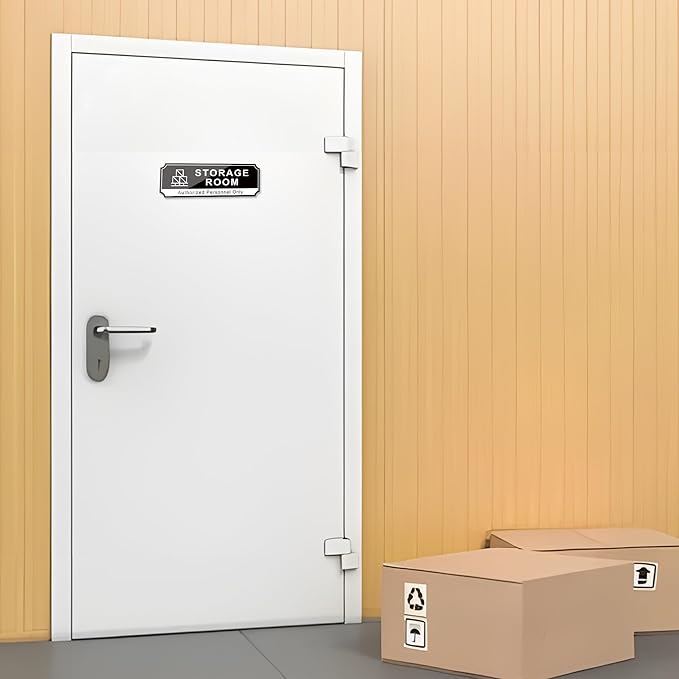 Storage Room Door Sign for Business, Self-Adhesive Durable Modern Storage Room - Image 6