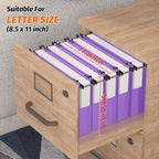 Shutex Extra Capacity Plastic Hanging File Folders, 12 Pack Reinforced - Image 3