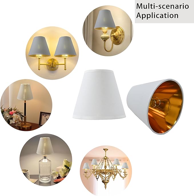 TAaMTYH small lamp shade chandelier shades set of 6，Fabric Lampshade - Image 5