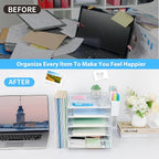 Gugsey Desk Organizer, 5-Tier Paper Letter Tray Organizer - Image 4