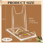 12 Pack Clear Acrylic Adjustable Desktop Book Stand & Display Easel for Tablet Phone Clutch Bag Plate Artwork Magazine Picture Comic Album CD Postcard - Home Office Back to School