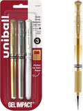 uniball Signo Gel Impact Pens, Bold Point, 3 Pack by uni-ball