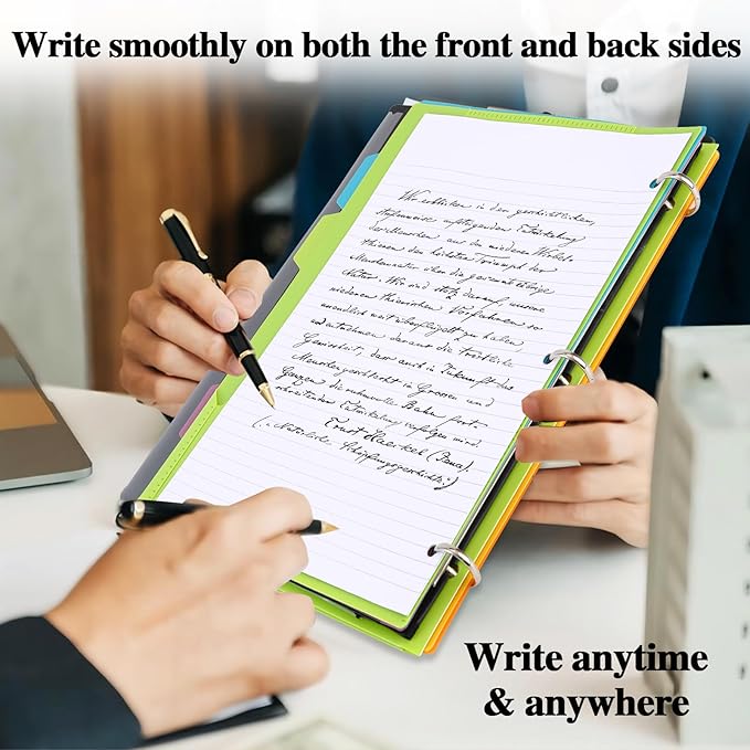 360° Pivotable 3 Ring Binder, Upgraded Foldable Binders 1 inch 2 Pack, Thin - Image 5