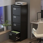 4 Drawer File Cabinet with Lock, High-Capacity Vertical Metal Filing Cabinet - Image 2