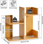 Aibiju Short Bookshelf Small Desk Organizer, Cactus Bookshelf Unique Bookcase - Image 3