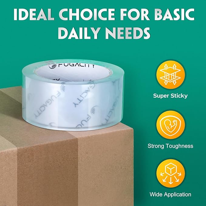 FugaCity Clear Packing Tape Refills, Heavy Duty Packaging Tape - Image 4