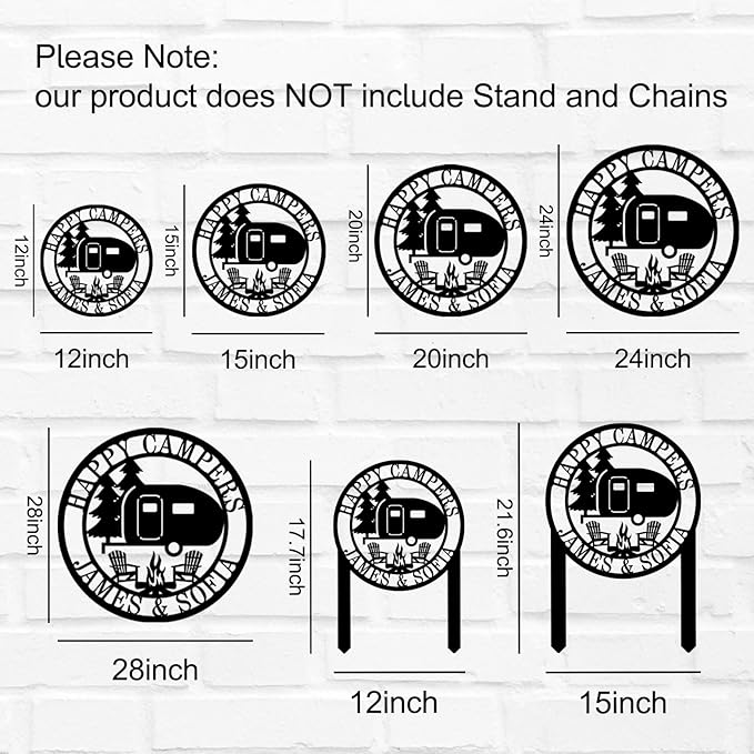 Personalized Happy Camper Metal Sign, Custom Happy Camper Yard Sign, Hanging - Image 6