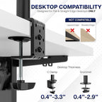 VIVO Dual Monitor Desk Mount, Heavy Duty Fully Adjustable Steel Stand, Holds 2 - Image 6