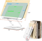 BYMECOST Acrylic Book Stand for Reading, Adjustable Book Holder, White