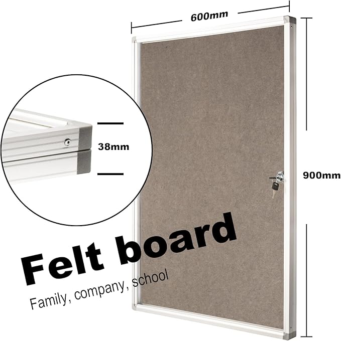 BEST BOARD Enclosed Bulletin Board Lockable Display Case Message Board - Image 2