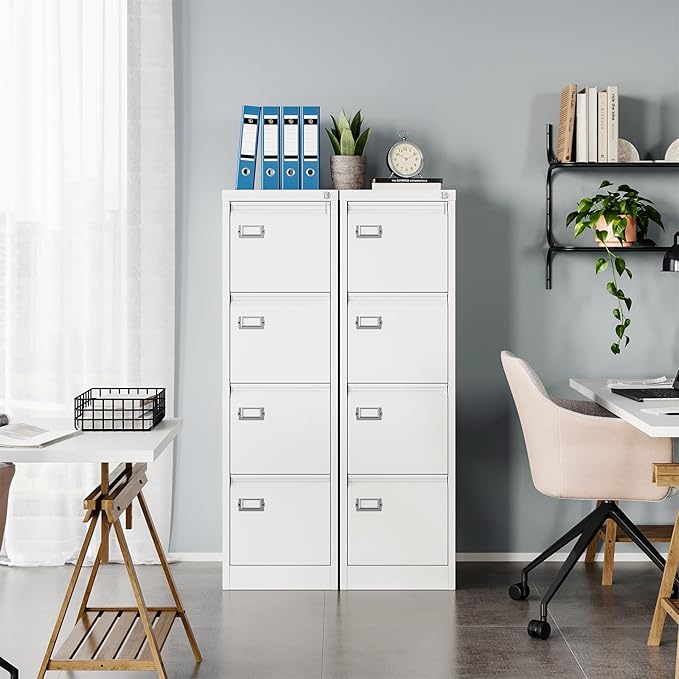 MIIIKO 4 Drawer File Cabinet, Home Office File Folders Storage Cabinet - Image 2