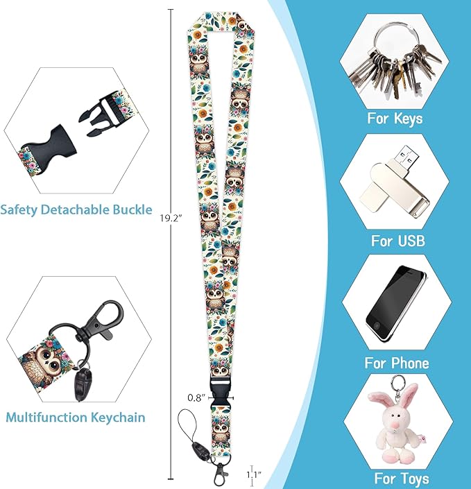 Teacher Lanyards for ID Badges, Owl Badge Holder Retractable Lanyard Name Tags - Image 5