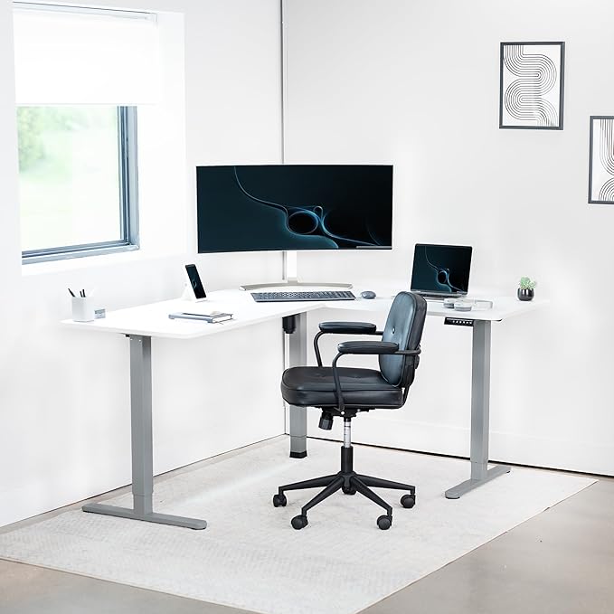 VIVO Electric Corner 63 x 55 inch L-Shaped Standing Desk, Memory Height - Image 7