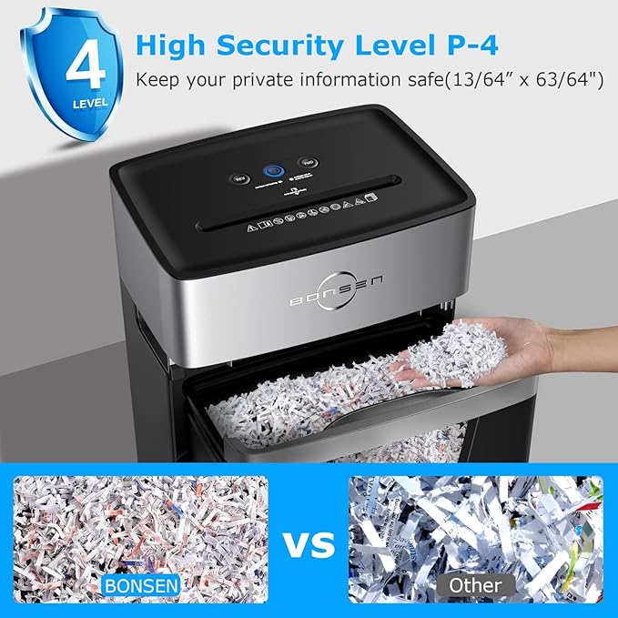 BONSEN 16-Sheet Heavy Duty Paper Shredder - Image 6