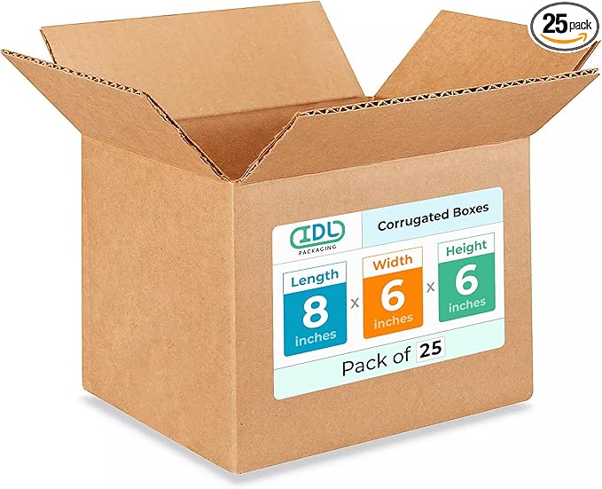 Small Moving & Shipping Boxes 8"L x 6"W x 6"H by IDLPackaging