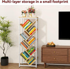 IBUYKE 9 Tier Tree Bookshelf, Floor Standing Wood Bookshelf - Image 7