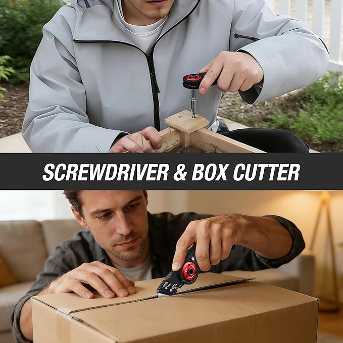 WORKPRO Folding Utility Knife, 2-in-1 Multitool Knife - Image 6
