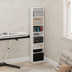 Furinno Jaya DVD Shelf, 9-Shelf Tall Narrow CD Rack, Media Shelf - Image 2