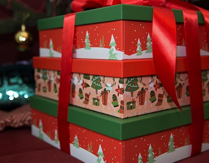 Soul & Lane Christmas Decorative Cardboard Storage Boxes, Seasonal Storage - Image 3