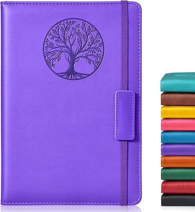 Biuwory Lined Journal Notebook for Women Men, 256 Pages A5 Hardcover Leather by Biuwory