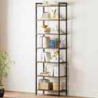 Casaottima Book Shelf, 7 Tier Tall Bookshelf, Modern Wood Bookcase Shelves by Casaottima