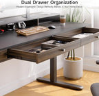 ONBRILL Standing Desk with Drawers, 55x23.6 Inch Electric Stand Up Desk with - Image 5