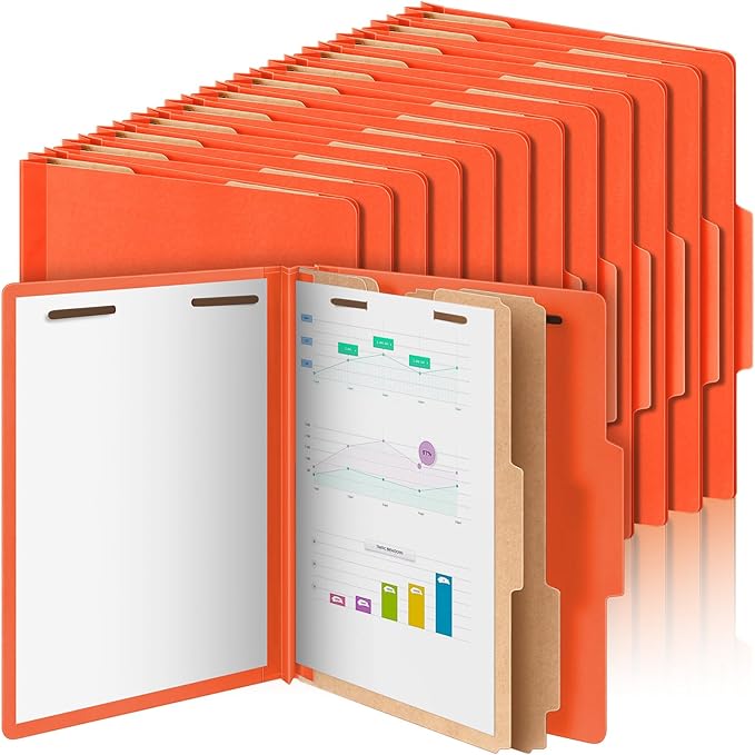 Skyygemm 48 Pcs Classification Folders Letter Size, 2 Divider Pressboard File by Skyygemm