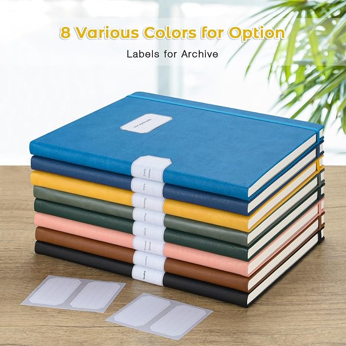 Lined Journal Notebook, 8.5" x 11" Hardcover Leather Notebook - Image 6