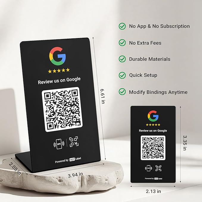 HotLabel – Google Review Stand 3-Pack + Bonus Google Review Tap Card 3-Pack – - Image 3