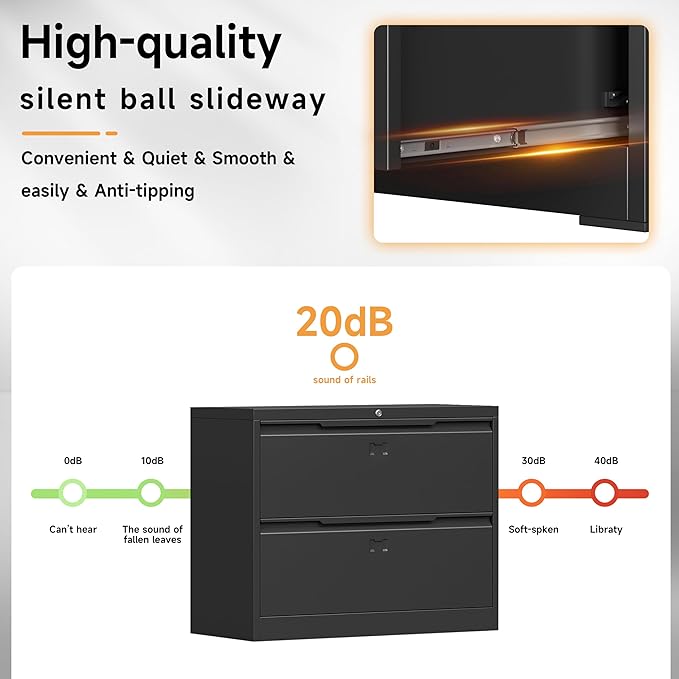 Bestoo 2-Drawer Lateral File Cabinet - Image 7