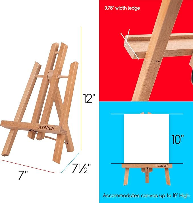 MEEDEN 12 Inch Small Tabletop Easel: 12 Pack Beech Wood Easel - Image 2