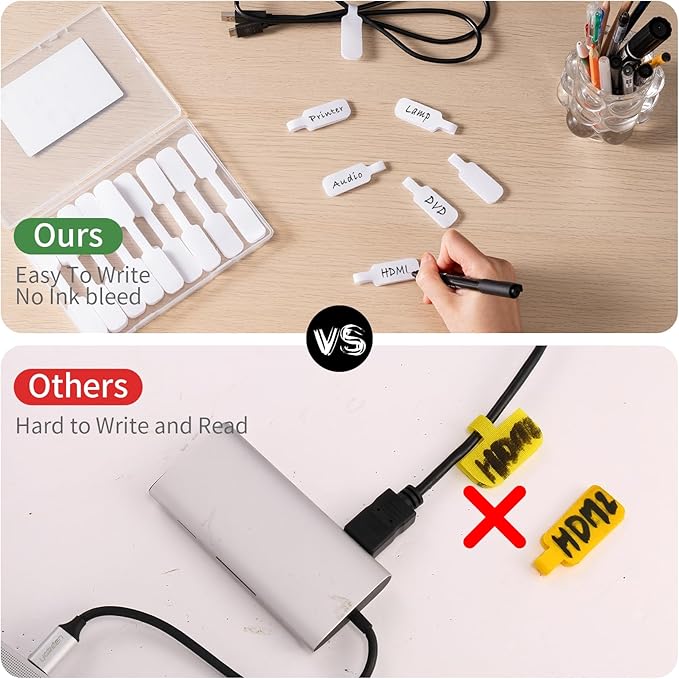 Trilancer Reusable Cable Cord Wire Labels, Hook&Loop Closure, - Image 5