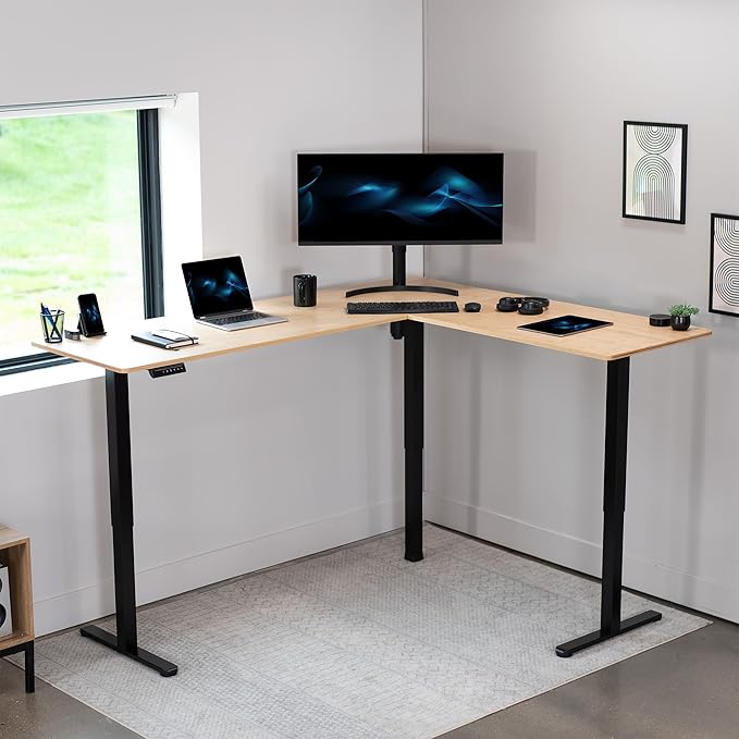 VIVO Electric Corner 75 x 63 inch L-Shaped Standing Desk, Memory Height - Image 7