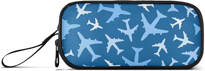 BOENLE Airplanes Blue Pencil Case Box Boys Girls Large Pencil Pouch - Image 8