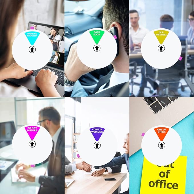 Office Door Sign, 6 Inch, Do Not Disturb, Come in Welcome, Back Soon, in A - Image 5