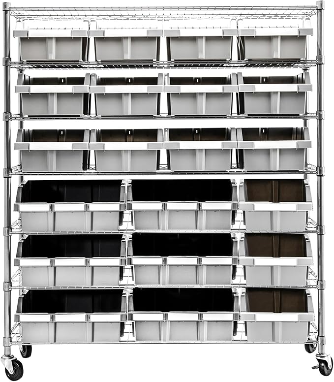 Seville Classics Heavy Duty NSF Bin Rack Solid Steel Wire Shelving Storage Unit by SevilleClassics