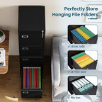 MIIIKO 3 Drawer File Cabinet, Home Office File Folders Storage Cabinet - Image 5